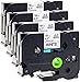 Produktbild 4x Schriftbandkassette für Brother TZe-241 schwarz auf weiß 18mm breit x 8m lang laminiert kompatibel zu TZE-241