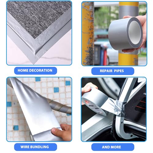 Image of 3-Pack Duct Tape Heavy Duty Waterproof Silver, 66 Yards x 1.88 Inch Total Strong Adhesive Duct Tape No Residue Bulk for Home Use, DIY, Projects, Outdoor Repairs Tear by Hand
