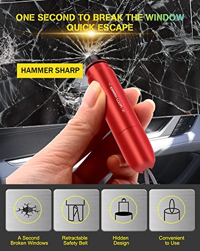 YONGMING Notfall-Auto-Sicherheitsgurtschneider und Glasfensterbrecher, 2-in-1, tragbares multifunktionales Sicherheitsset, Hammer und Fluchtretung, Auto-Fenster-Stanzer, Werkzeug mit gehärtetem Glas