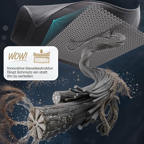 Wowtowelz Poliertuch, Fenstertuch, Mikrofasertücher, Glaspoliertuch, Putztücher 3er Set für streifenfreien und fusselfreien Glanz (3er Set - 40x40 cm, Dunkelgrau)
