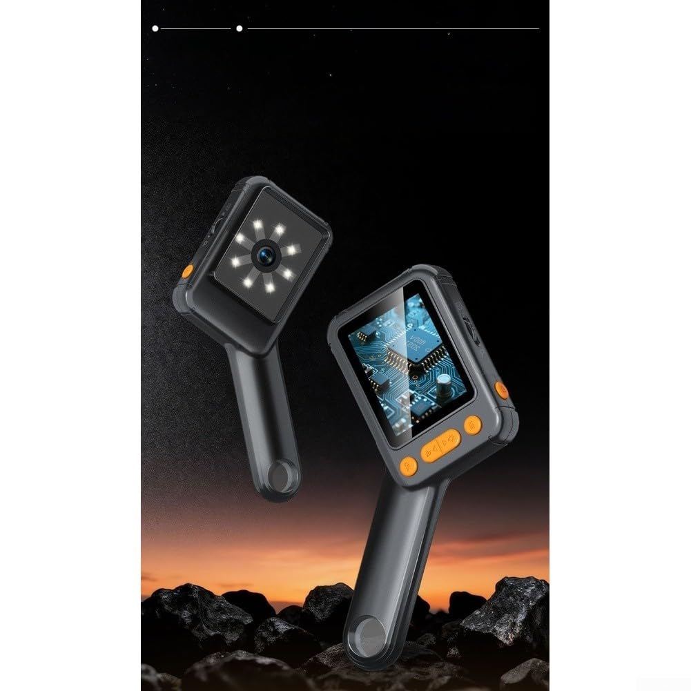 Digitales Mikroskop mit 2,8-Zoll-IPS-Display, Schiebe- und 8 LED-Lichtern, USB-C Aufladbar für Gemologie und Biologie, Schwarz