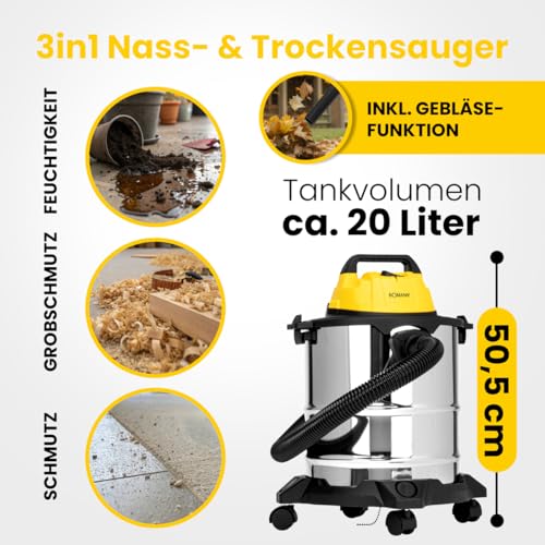 Bomann Nass-Trockensauger BS 6058 CB mit 20L Tank und Gebläsefunktion