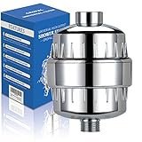 Cropal 7-Stage Shower Filter with Replaceable Filter Cartridge, Work with any Shower Head and Handheld Shower, Removing Chlorine, Heavy Metals and sulfur odor from Water - Chrome