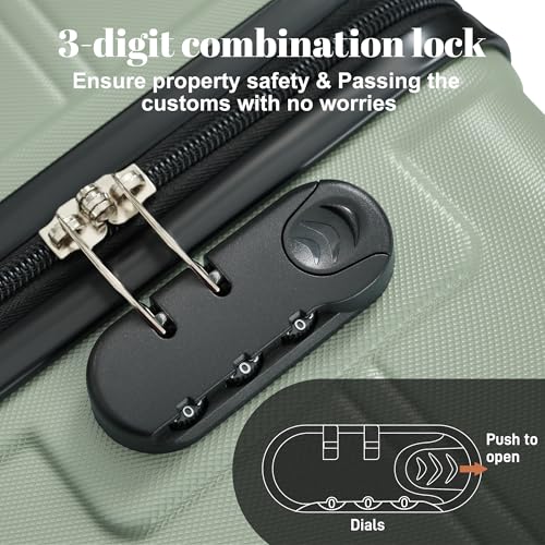 Image of 6 Pcs ABS Hardshell Luggage Set Spinner Wheel Suitcase Suitcase