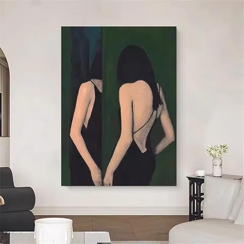 BSIibncV Modern Ballet Dancer Picture Abstract Painting Beautiful Canvas Wall Art Posters for Walls Home Decor Living Room Art(60x80cm/Frameless)