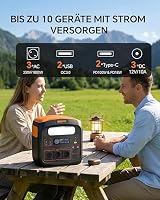 NECESPOW Tragbare Powerstation 1800W(3600W Spitze),1024Wh LiFePO4 Akku,3x AC Ausgang Solargenerator,Schnellladung in 55 Min,PD 100W,USB-C/AC/DC,Solarladung für Camping Notstrom Outdoor – Ansicht 2