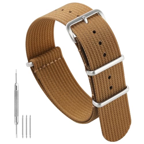 Image of TACTICAL FROG Nylon Watch Band 18mm 19 mm 20mm 22 mm 24 mm, Waterproof Military Watch Straps Replacement for Men Women, With Stainless Steel Buckle
