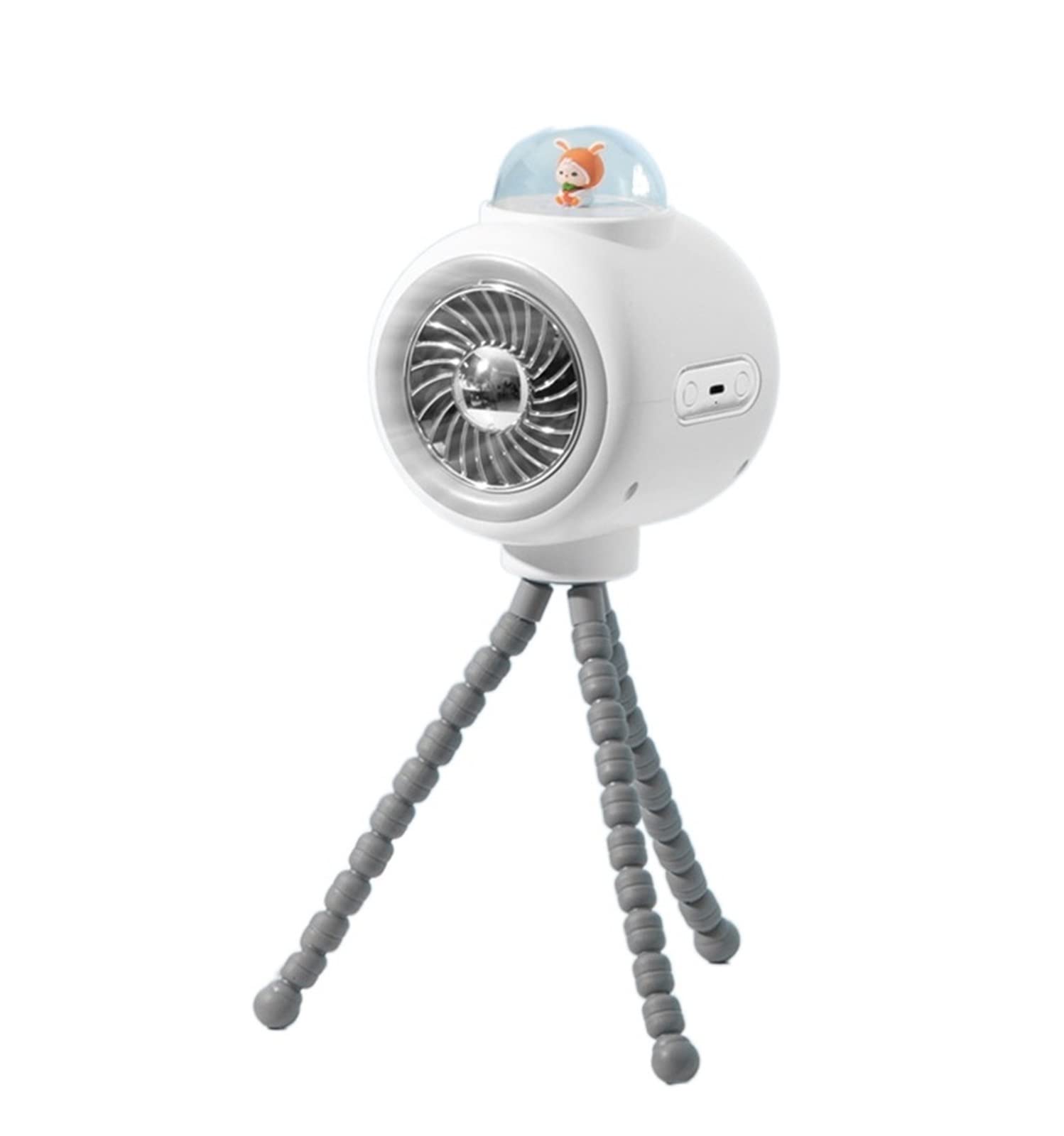 Cczrd White 3600 Mah Safe Baby Stroller Fan Bladeless Portable Hand Usb Rechargeable 3600Mah Battery Foldable Table Air Cooler Airflow Comfort Refreshing Breeze(White 3600 Mah)