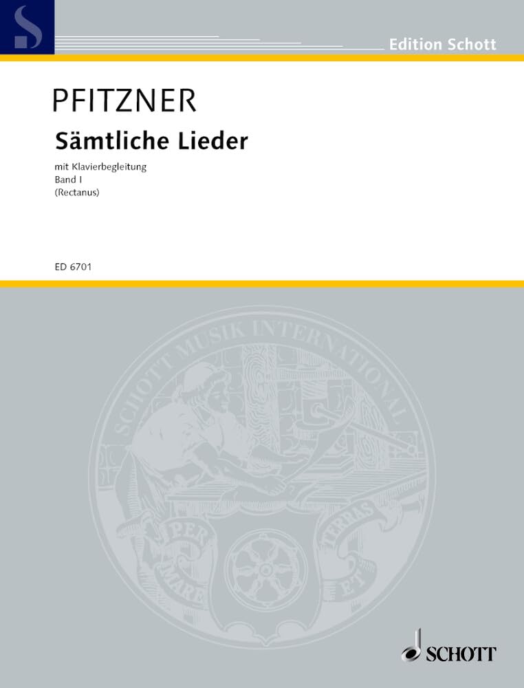 Sämtliche Lieder mit Klavierbegleitung: Band 1. Singstimme und Klavier. (Edition Schott)