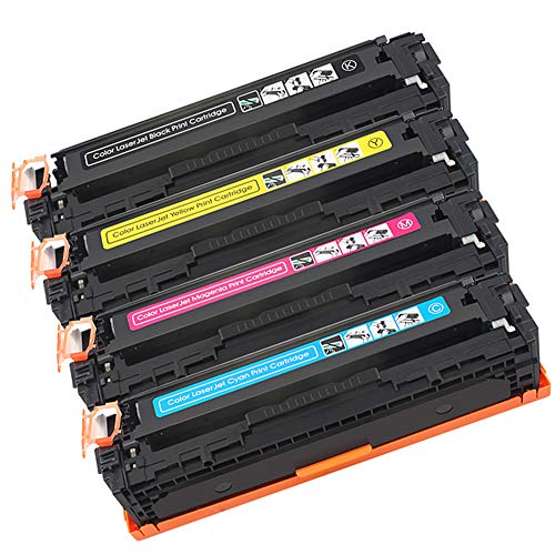 Pure-color Remplacement pour HP 125A CB540A CB541A CB542A CB543A Toner Cartouche Compatible pour HP Laserjet CM1312 CM1312n CM1312nfi CP1215 CP1217 CP1510 CP1514n CP1515n CP1518ni(1BK 1C 1M 1Y)