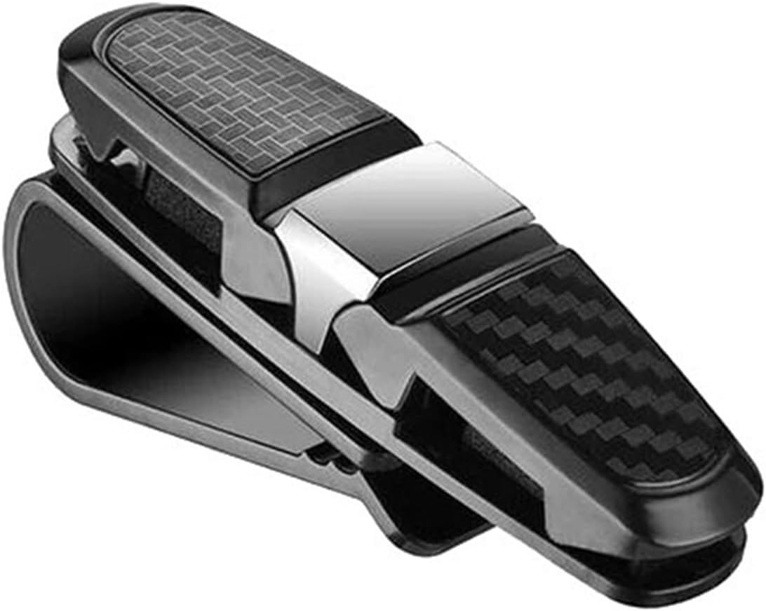 Car Glasses Cases for Silver Car Glasses Case Auto Sun Visor Holder Sunglasses Clip Card Eyeglasses Accessories Interior (1pcs)