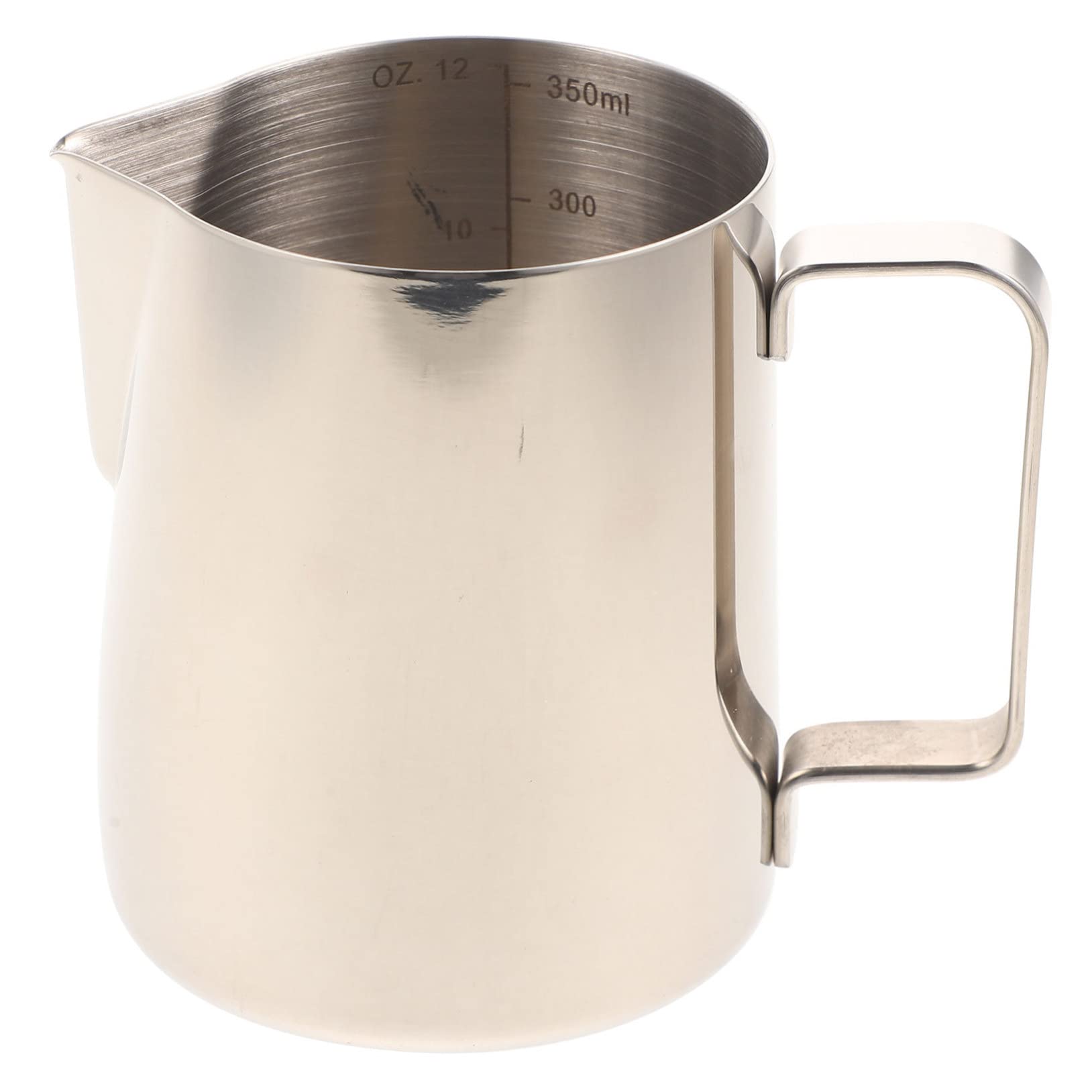 BRIGHTFUFU Stainless Steel Frothing Cup Milk Frothing Pitcher with Measurement Scale Convenient Kitchen Steaming Jug for Espresso Cappuccino Milk Tea Lovers