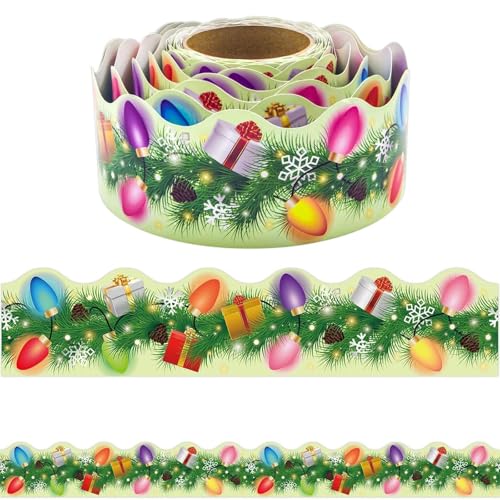 Borde colorido para decoración de aulas, borde de Navidad para el comienzo del colegio, borde de Navidad