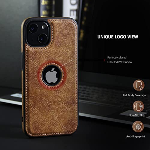 Image of MIDOS Back Cover Compatible with iPhone 13 Leather Case Flexible Slim Cover for iPhone 13 (Brown)