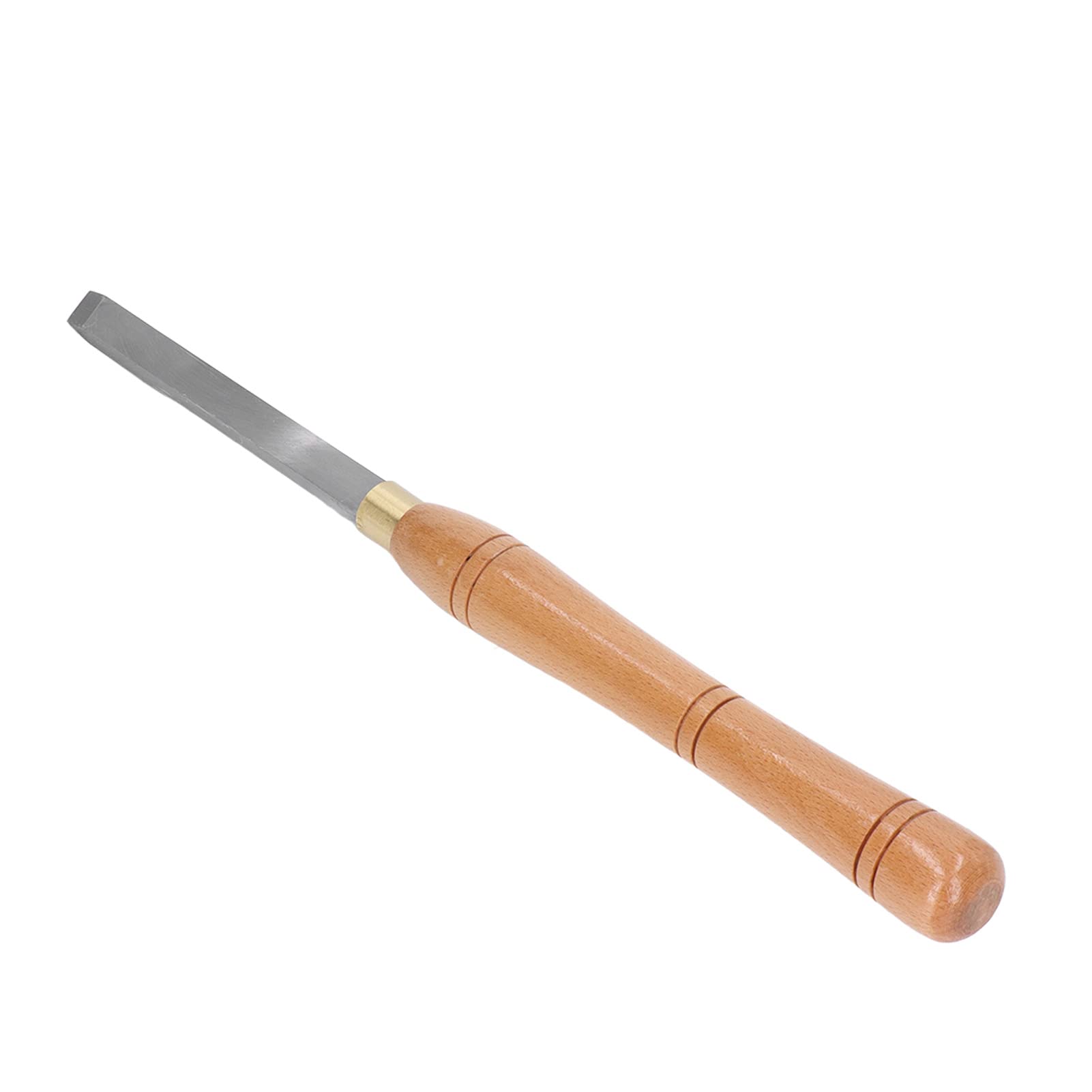 Gubia Sesgada para Torneado de Madera, Herramienta de Carpintería en Acero HSS con Mango de Haya, Cincel para Torno de Madera con Cubierta de Hoja