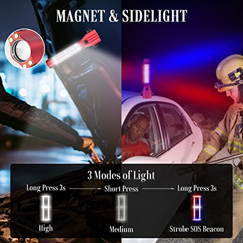 Unicumoo Car Flashlights For Emergencies, Window Breaker Seatbelt Cutter Multifunction Solar Flashlights, Waterproof Led Flashlight Rechargeable Solar Powered Emergency Flashlight For Outdoor #TOP3