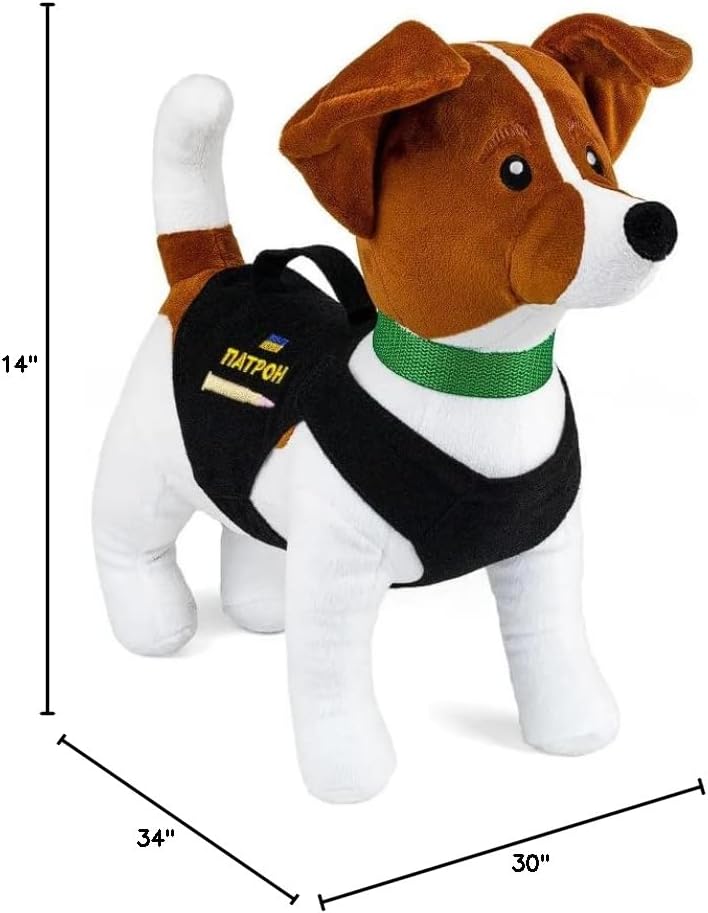 Miniatura 5 de Patrón de perro ucraniano de 14 pulgadas, diseño de dragaminas de peluche suave hecho a mano en Ucrania