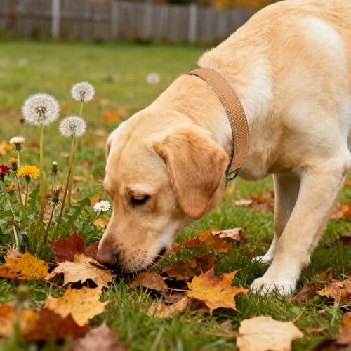 Image of Taglory Reflective Large Dog Collar, Comfortable for Safe Night Walks,Tan