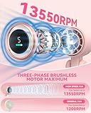 PlayHot Portable Handheld Turbo Fan, 5-Speed Personal Fan, USB-C Rechargeable Fan Up to 12 Hours, 3 IN 1 Hand Fan with Air Turbo Tech Cooling, Travel Fan for Cruise, Beach, Gifts for Women (Pink)