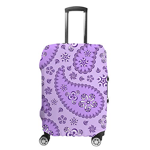 Housse de valise élastique anti-poussière motif cachemire violet lavable en machine