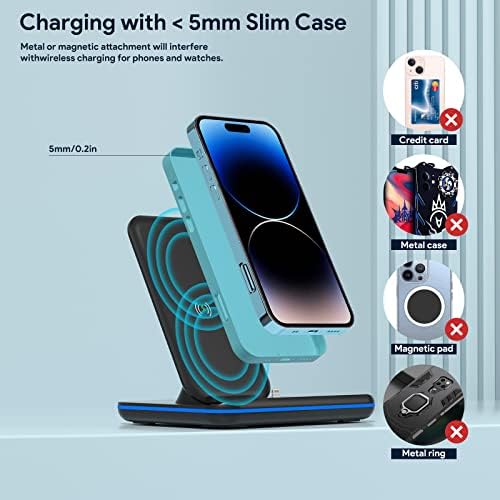 Wireless Charger 3 in 1 for Apple Devices,18W Charging Station Stand Dock for iPhone 14/13/12/11 Pro/Pro Max/XS/XR/X/8, Apple Watch 8/7/6/5/4/3/2/SE,AirPods Pro/3/Pro2/2/1, Qi-Phones