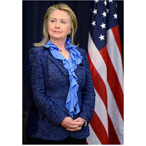 Hillary Clinton 8 inch x10 inch photograph The War Room Standing Blue  Jacket Over Blue Ruffled Blouse Hands Clasped kn at Amazon's Entertainment  Collectibles Store