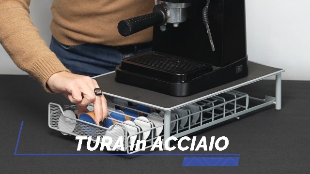 Cassetto Porta Capsule Caffè Per Dolce Gusto - In Metallo Nero, Design Salvaspazio 42x27,5x4cm - Foto 2