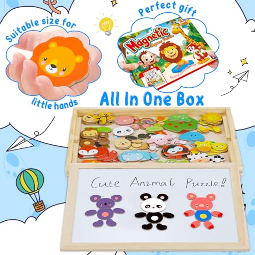 COOLJOY 100+ PCS Wooden Magnet...