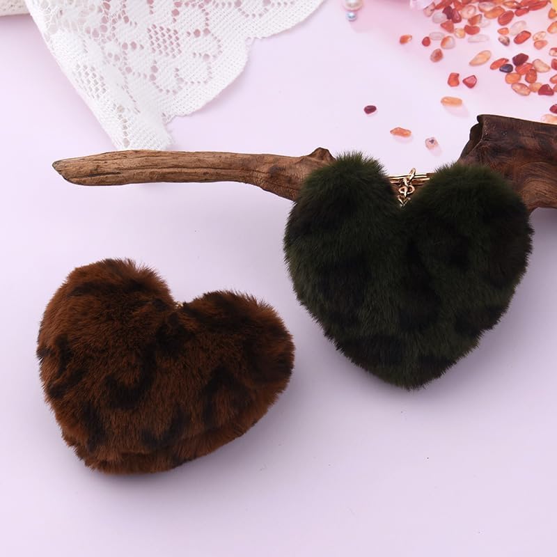 Miniatura 7 de YALLNASL Dijes con estampado de leopardo para bolso, bolso, accesorios de corazón para llaves, llaveros de leopardo para mujeres y niñas amantes de