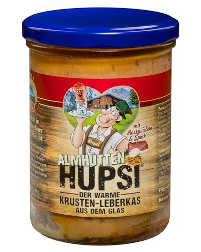 Hupsi Leberkäse im Glas original - Almhütten mit Röstzwiebel und rauchigem Speck 6x 380 g - In 25-30min verzehrfertig - aus Familienmetzgerei in München
