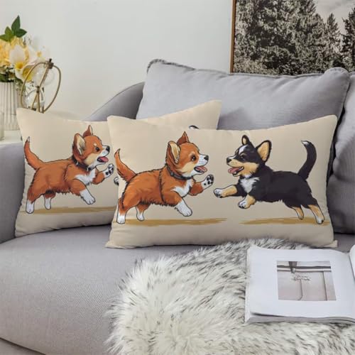 Housse de coussin 40x60cm en velours rétro Lpfieonn Fleur lot de 2 - 5