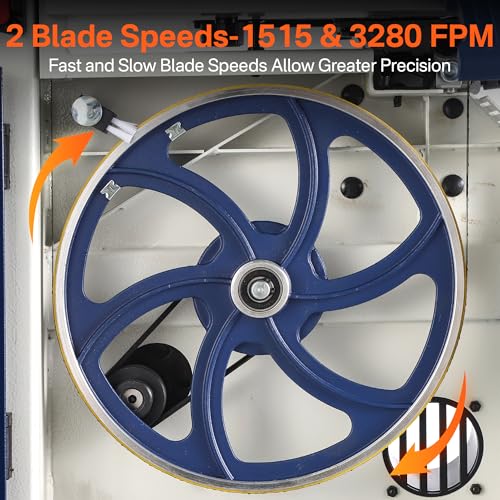 image for QD-KYOHO Band Saw, 10-Inch Bandsaw for Woodworking, 1515 & 3280 FPM Du