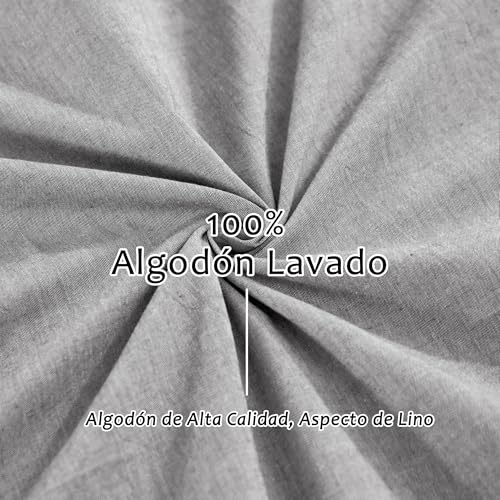 TOCOMOA Cushion Covers 50 x 70 cm, Set of 2 - 100% Cotton, Oeko-Tex Certified, Linen Look, Breathable, Light Grey Pillowcase With Zip - Image 2