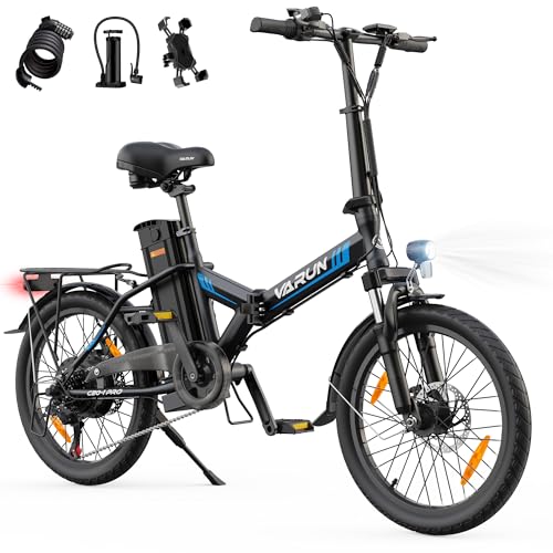 VARUN E Bike, 20 Zoll E-Bike Klapprad mit 48V 624 Wh Akku, Max 100 KM, Ebike Damen Herren mit 250W Motor, 25KM/H, 7-Gang, Elektrofahrrad City Ebike für Pendler und Camping, EU-Konformes, Schwarz