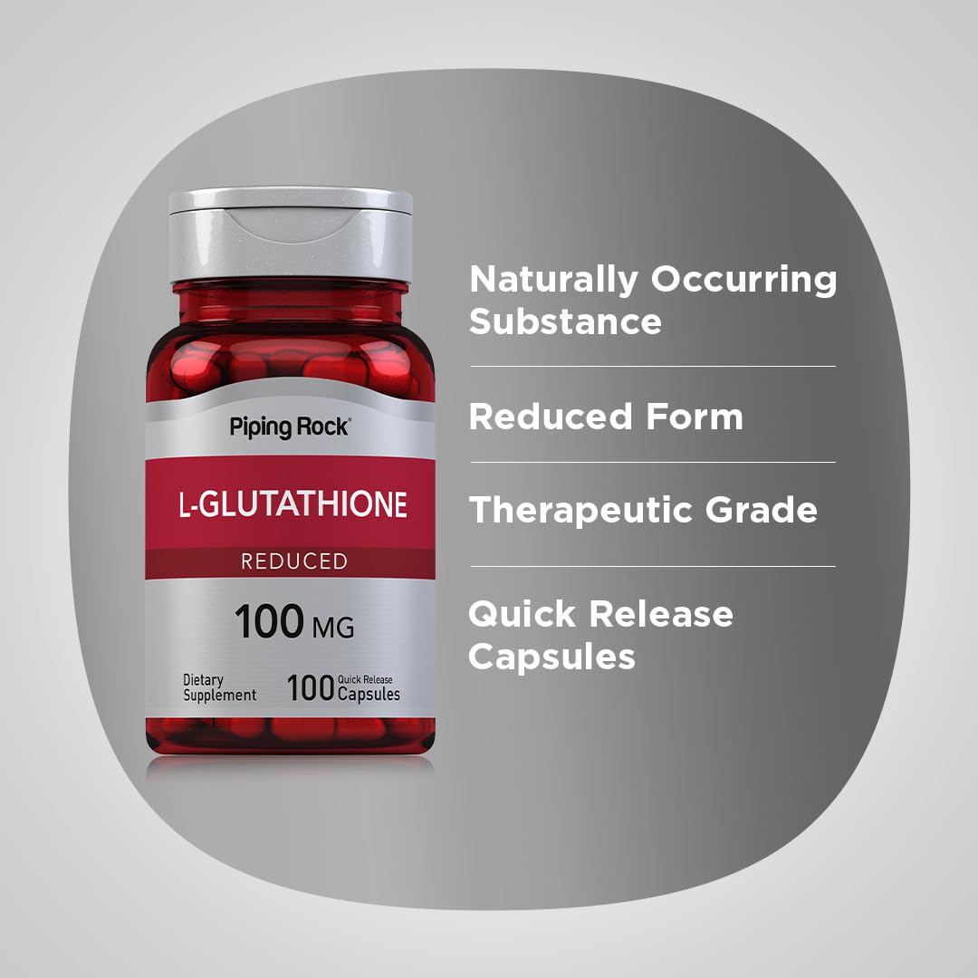 Amazon.com: Piping Rock L Glutathione Supplement | 100 mg | 100 Capsules |  Reduced Form
