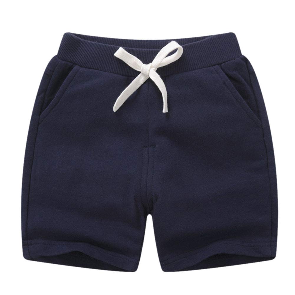 DCUTERQ niño bebé niños algodón sólido Deporte Jogger Pantalones Cortos niños niñas Verano Casual Pantalones de Cintura elástica
