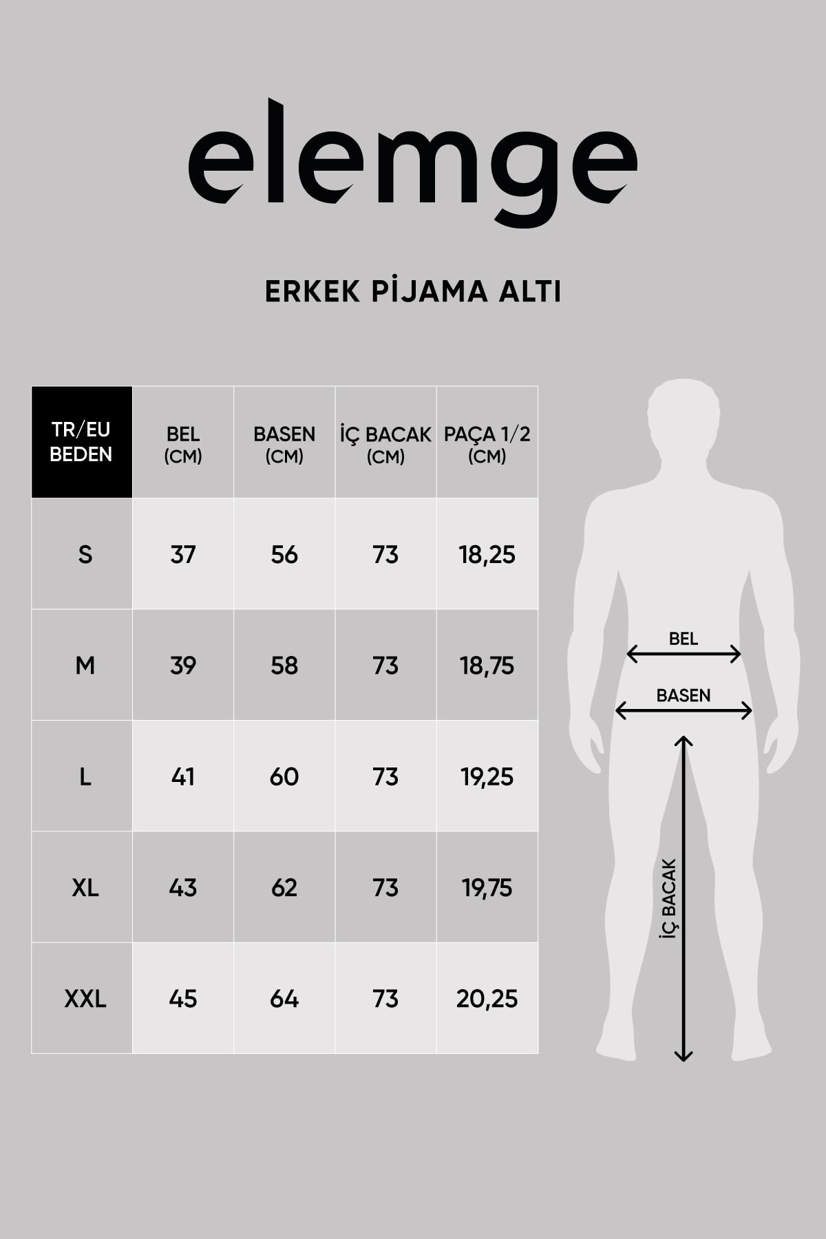 Elemge%100 Pamuk Premium Esnek Kumaş Regular Pijama Altı Beli Lastikli İpli Cepli Terletmez Siyah Erkek (Siyah, L)