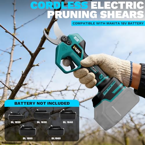 Image of Brushless Electric Pruning Shears for Makita Battery, Portable Cordless Pruning Shears with LCD Display&SK5 Blades, Adjustable Cutting Diameter 0.8-1.2 Inch for Gardening Tree Pruning(NO Battery)