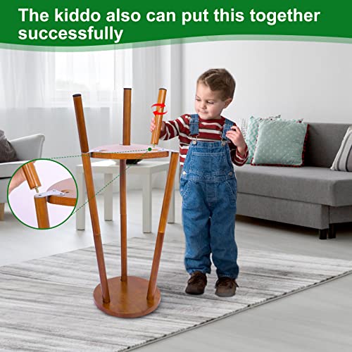 Image of Eocogup Plant Stand Indoor Tall,2 Tier Convertible Wooden Flower Stand,Planter Stand,Multi-purpose Plant Shelf Indoor for Living Room Balcony Garden Patio Office,Walnut