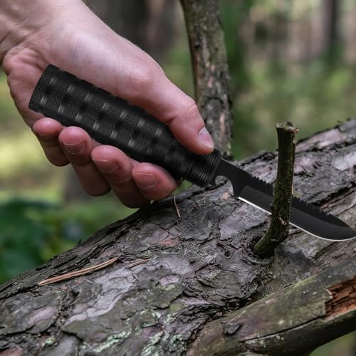 17.7" Portable Survival Axe & Camping Hatchet, Stainless Multitool Tomahawk w/Detachable Handle, Knife, Hoe, Flint, Whistle & Compass for Hiking, Backpacking, Emergency Gear - image 6