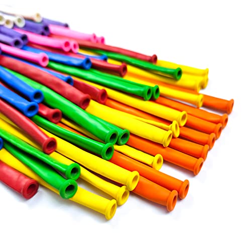 Image of Yellow 260 Long Skinny Twisting Animal Balloons, Rainbow Balloons for Animal Shapes Carnival Festival Party Supplies 100pcs
