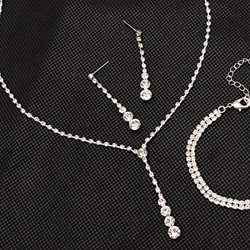 Silver-Plated-Elegant-Necklace-Earrings-Bride-Bridesmaid-Jewelry-Sets-for-Wedding-Prom-Crystal-Jewelry-Set-for-Women-Costume-Accessories