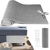 Cat Scratch Furniture Protector, 39.4"x15.8" Self Adhesive Cat Scratch Mat Pad,Cut to Fit DIY Replacement Carpet for Tree,Wall,Bed,Door, Couch Protector (Light Grey)