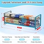 2-Pack Extra-Long Stackable Can Organizer for Pantry Shelf Storage - Image 2