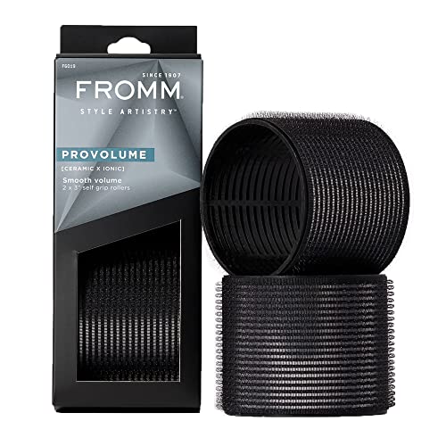 Fromm ProVolume 3 Self-Grip Ceramic Ionic Thermal Hair Rollers 2 Count Large Salon Quality Hair Curlers for Long Hair and Curtain Bangs