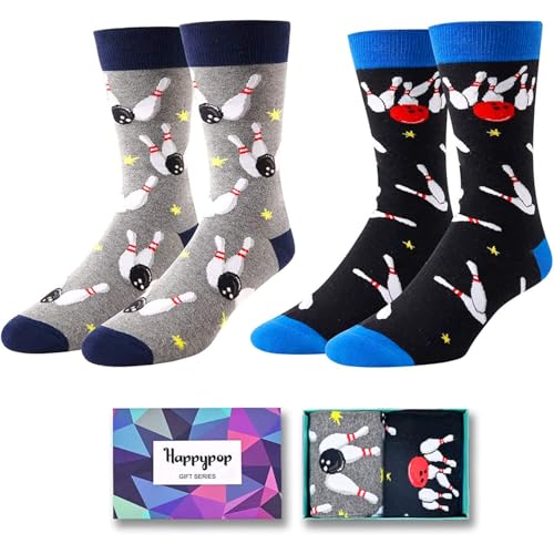 HAPPYPOP Gifts for Bowlers Men - Funny Bowling Gifts for Men Bowling Socks and Novelties Stocking Stuffers