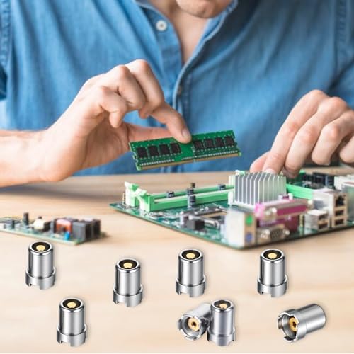Image of Giantree 8 Pcs Gilding Magnetic Threaded Soldering Iron Ring Adapter Connector Repair Parts, Threaded Metal Accessories For Electronic Devices, Universal Multi-Function