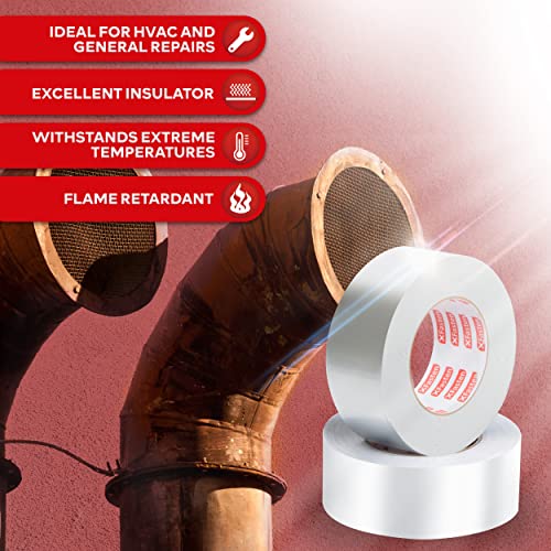 Xfasten Professional Aluminum Foil Tape, 3.6 Mil, 2 Inches X 55 Yards (3-Pack) #TOP7