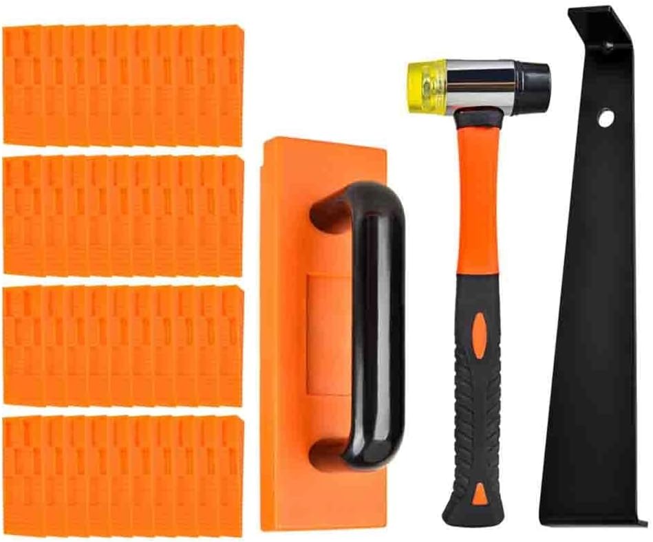 43 Pcs Flooring Tool Set With Rubber Head Mallet Extended Pull Bar Installation Block Spacers For Wood Laminate Floor Installation