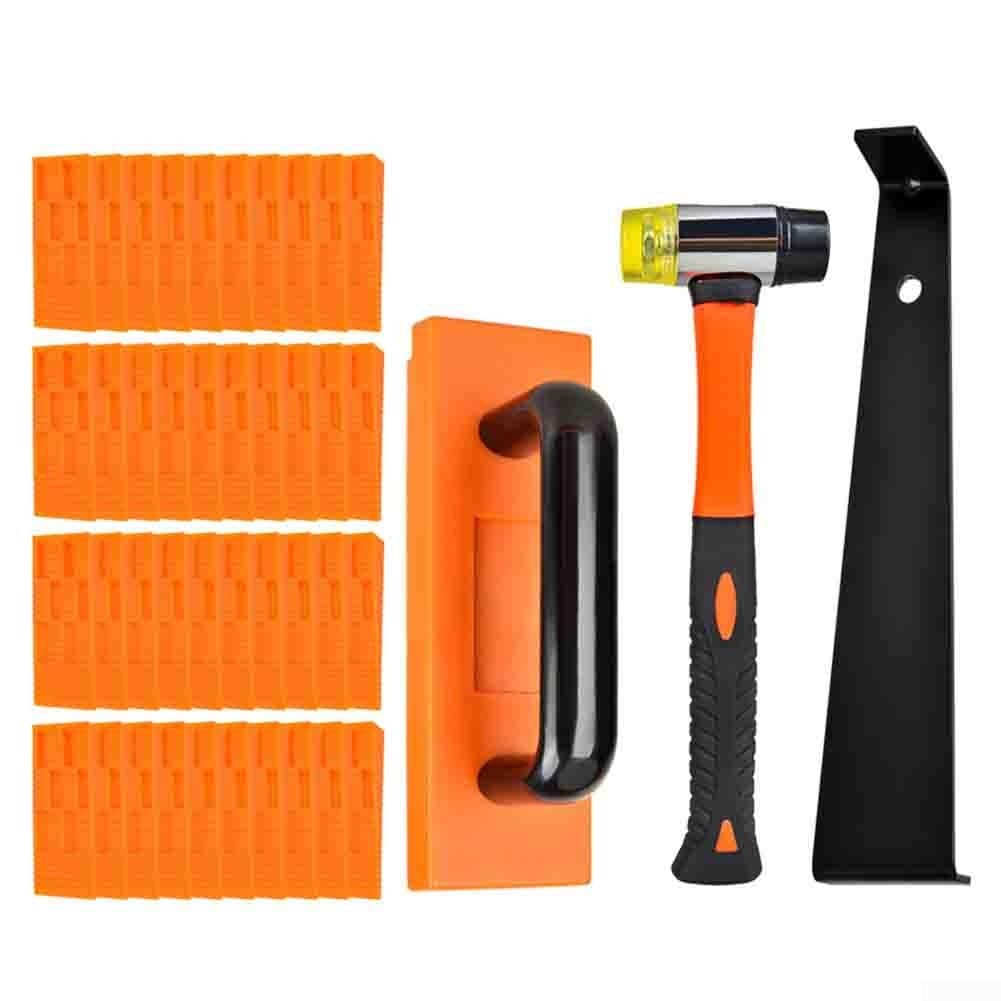 43 Pcs Flooring Tool Set With Rubber Head Mallet Extended Pull Bar Installation Block Spacers For Wood Laminate Floor Installation